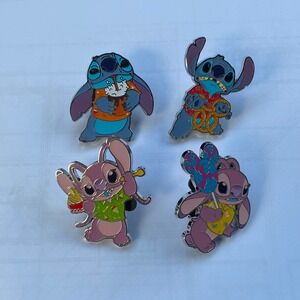 Lot 4 - Disney Stitch Attacks Snacks Mystery Pin Pack - Angel Pretzel‎ Lollipop